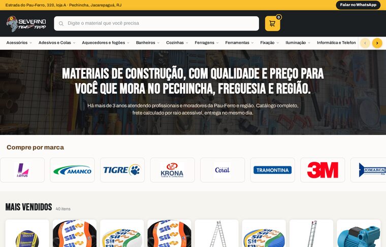 Loja Severino Tem Quase Tudo: e-commerce de material de construção
